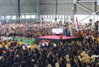 Menteri Pertahanan RI Prabowo Subianto saat menghadiri acara “The 1st DEFEND ID’s Day” di Hanggar PT Dirgantara Indonesia, Bandung Jawa Barat. (Dok. Tim Media Prabowo Subainto)