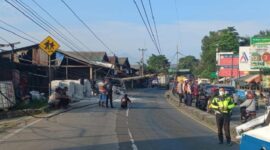 Kecelakaan lalu lintas terjadi di Jalan Raya Parung-Bogor, Kec. Kemang Kabupaten Bogor. (Dok. Polred Bogor) 
